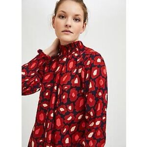 Compania Fantastica Red Abstract Floral Blouse size XS